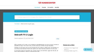 
                            3. Bekræft TV 2 Login – TV 2 PLAY