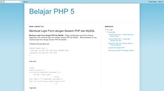 
                            11. Belajar PHP 5: Membuat Login Form dengan Session PHP dan MySQL