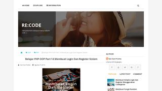 
                            1. Belajar PHP OOP Part 14 Membuat Login Dan Register Sistem - RE ...