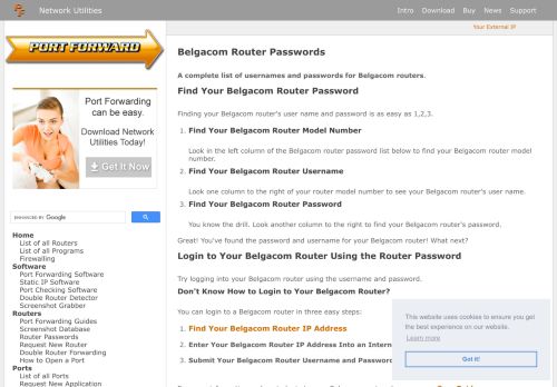 
                            8. Belgacom Router Passwords - Port Forward
