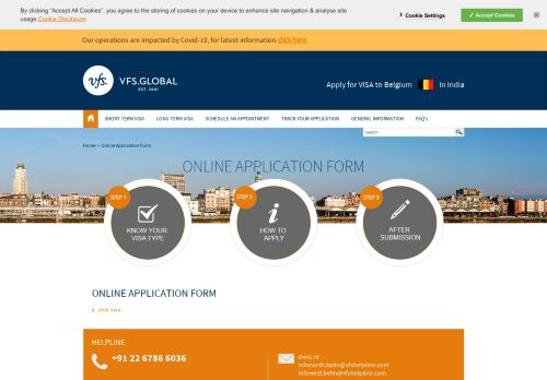 
                            5. Belgium Visa Information In India - Online Application Form - VFS Global