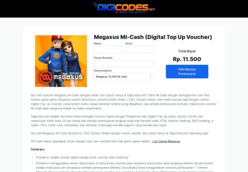 
                            9. Beli Megaxus Mi-Cash - Voucher Megaxus Murah & Cepat untuk ...