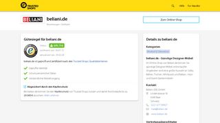 
                            10. beliani.de – zertifiziert durch Trusted Shops