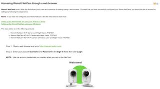 
                            8. Belkin Knowledge Articles - Accessing Wemo® NetCam through a ...