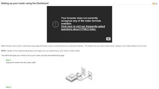 
                            11. Belkin Knowledge Articles - Setting up your router using the Dashboard
