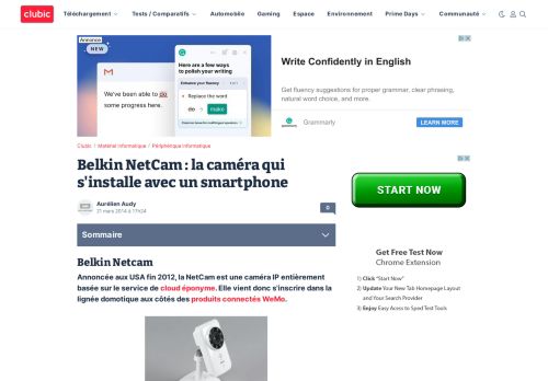 
                            7. Belkin NetCam : la caméra qui s'installe avec un smartphone - Clubic