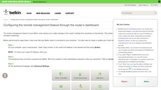 
                            4. Belkin Official Support - Configuring the remote management feature ...