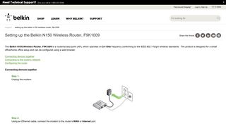 
                            2. Belkin Official Support - Setting up the Belkin N150 Wireless Router ...