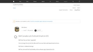 
                            13. Bell Canada cuts Outlook Email on iOS - Apple Community
