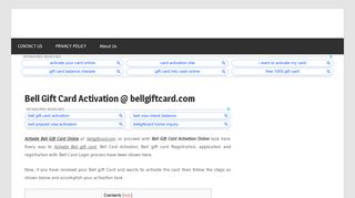 
                            5. Bell Gift Card Activation Online @ bellgiftcard.com