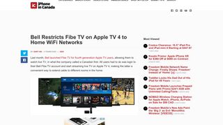 
                            7. Bell Restricts Fibe TV on Apple TV 4 to Home WiFi Networks ...