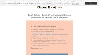 
                            7. Beloit College - Access NYT « The New York Times in Education