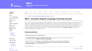 
                            12. BELT - Brazilian English Language Teaching Journal - PUCRS Journals