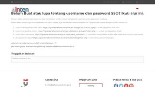 
                            13. Belum Buat atau lupa tentang username dan password SSO? ikuti ...