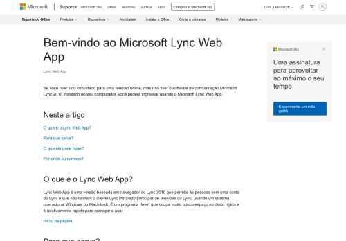 
                            1. Bem-vindo ao Microsoft Lync Web App - Lync - Office Support