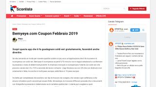 
                            8. Bemyeye.com Coupon Febbraio 2019 | scontista.com