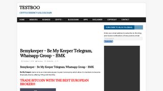 
                            3. Bemykeeper - Be My Keeper Telegram, Whatsapp Group - BMK