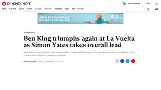 
                            12. Ben King triumphs again at La Vuelta as Simon Yates takes overall lead