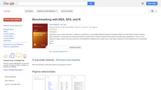 
                            10. Benchmarking with DEA, SFA, and R - Resultado da Pesquisa de livros Google