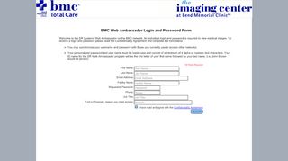 
                            13. Bend Memorial Clinic - Web Ambassador Login Request