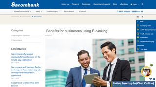 
                            5. Benefits for businesses using E-banking - Sacombank