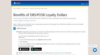 
                            9. Benefits of DBS/POSB Loyalty Dollars | POSB Singapore