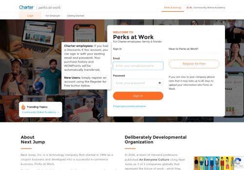 
                            2. Benefits - Sign In - Perks at Work