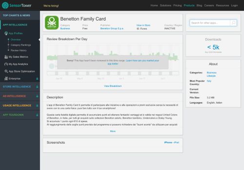 
                            10. Benetton Family Card - App Store revenue & download estimates ...