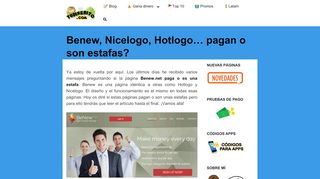 
                            9. Benew, Nicelogo y Hotlogo pagan o son estafas? | TuDinerito.com