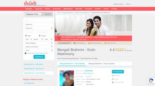 
                            7. Bengali Brahmin - Kulin Matrimonials - No 1 Site for ... - Shaadi.com