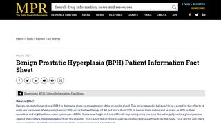 
                            10. Benign Prostatic Hyperplasia (BPH) Patient Information Fact Sheet ...