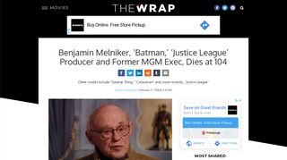 
                            12. Benjamin Melniker, 'Batman,' 'Justice League' Producer Dies at 104