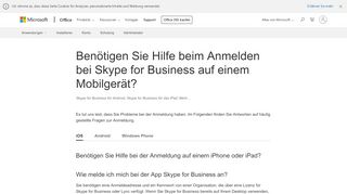 
                            10. Benötigen Sie Hilfe beim Anmelden bei Skype for Business auf einem ...