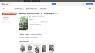 
                            11. Bentley's Monthly Review, Or, Literary Argus