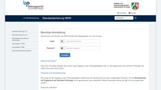 
                            3. Benutzer-Anmeldung - Standardsicherung NRW