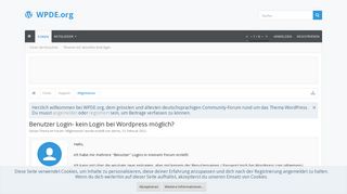 
                            2. Benutzer Login- kein Login bei Wordpress möglich? | WPDE.org Forum