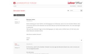 
                            13. Benutzer testen - LehrerOffice Forum