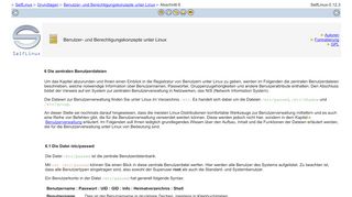 
                            6. Benutzer- und Berechtigungskonzepte unter Linux - SelfLinux