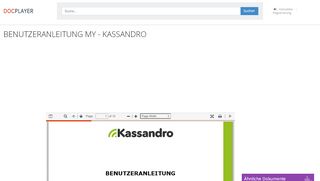 
                            9. BENUTZERANLEITUNG MY - KASSANDRO - PDF - DocPlayer.org