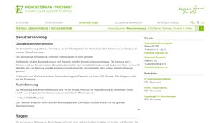 
                            2. Benutzerkennung : Hochschule Weihenstephan-Triesdorf
