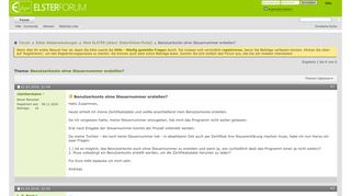 
                            2. Benutzerkonto ohne Steuernummer erstellen? - Elster-Forum