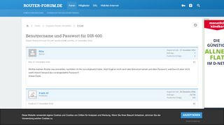 
                            4. Benutzername und Passwort für DIR-600 - auf Router-Forum.de