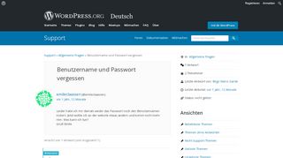 
                            7. Benutzername und Passwort vergessen | WordPress.org