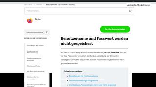 
                            7. Benutzername und Passwort werden nicht gespeichert | Hilfe zu Firefox