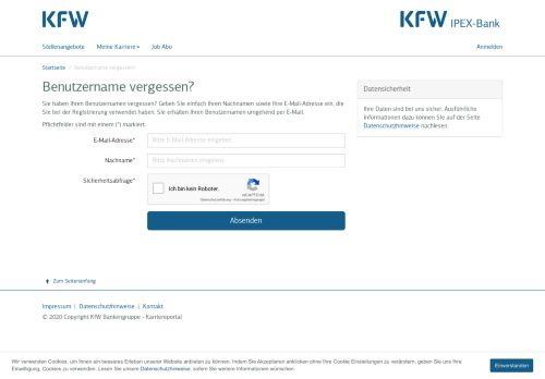 
                            11. Benutzername vergessen | KfW Bankengruppe - Karriereportal