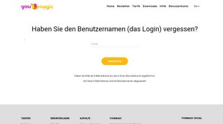 
                            7. Benutzernamen (Login) vergessen? - YouMagic