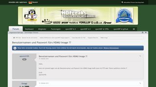 
                            8. Benutzernamen und Passwort fürs HDMU Image ?? - HDMU-Image ...