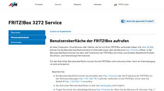 
                            1. Benutzeroberfläche der FRITZ!Box aufrufen | FRITZ!Box 3272 | AVM ...