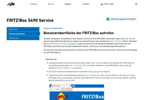 
                            1. Benutzeroberfläche der FRITZ!Box aufrufen | FRITZ!Box 5490 | AVM ...