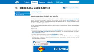 
                            2. Benutzeroberfläche der FRITZ!Box aufrufen | FRITZ!Box 6360 Cable ...